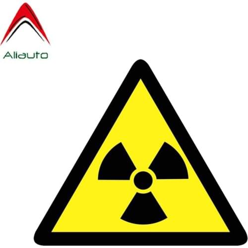 Aliauto Warning Car Sticker Danger Radiation Risk Decal Accessories PVC for Lada Kia Mazda Golf 4 Mini Cooper Kia Rio,14cm*12cm