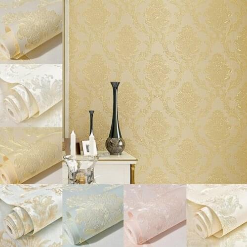 Embossed Wallpaper Grey White Damask Wallpaper Bedroom Living Room Background Floral Pattern Textured Wall Paper Home Decoration