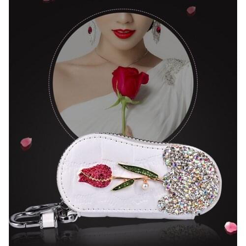 Rose Car Key Case Storage Bag Beautiful Girl For Volkswagen Mercedes-Benz BMW Audi Buick Honda NissanToyota Nice Gift Home Use