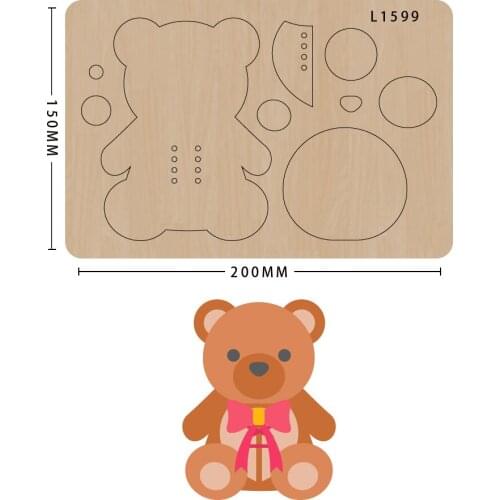 Scrapbooking Die Cutting Cute Bear DIY handmade Wooden cutting Dies Template Cutter Mold Wood Die