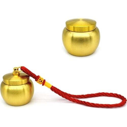 T84E Pet Bird Fun Training Toy Parrot Feeding Can Pure Copper Food Feeder Cup for Parakeets Cockatiels Conure