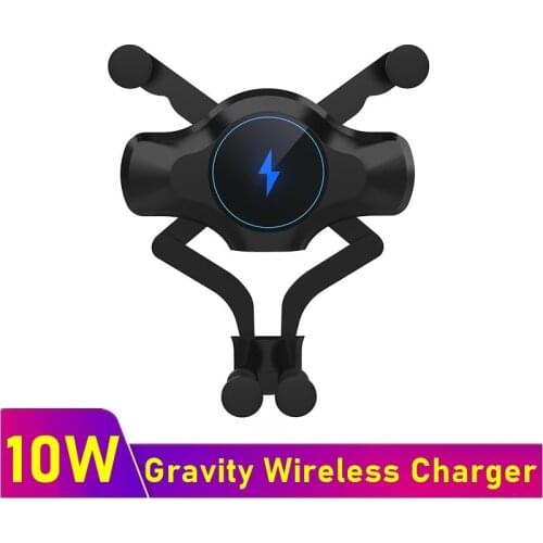 Tongdaytech 10W Car Qi Fast Wireless Charger Cargador Inalambrico Gravity Car Phone Holder for Iphone 8 XS 11 Pro Samsung S20