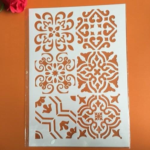 A4 29 * 21cm floral pattern DIY Stencils Wall Painting Scrapbook Coloring Embossing Album Decorative Paper Card Template