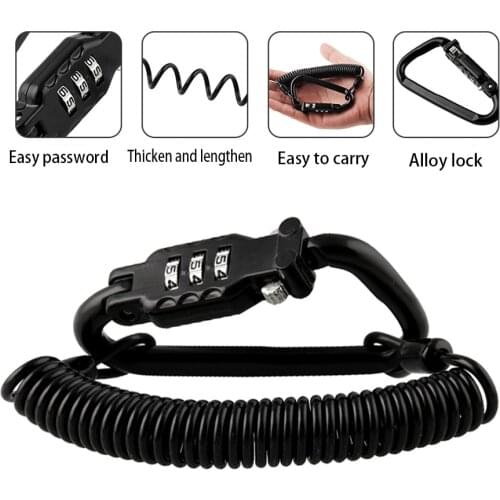 Universal Motorcycle Helmet Password Lock Anti-Theft Telescopic Spring Buckle Rope Lock Motorcycle Accessories