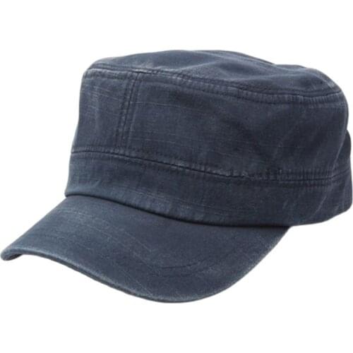 Spring Autumn Cotton Distressed Style Flat Top Outdoor Beret Cap Mature Men 's Charming Sun Protection Shade Simple Hat Jm07