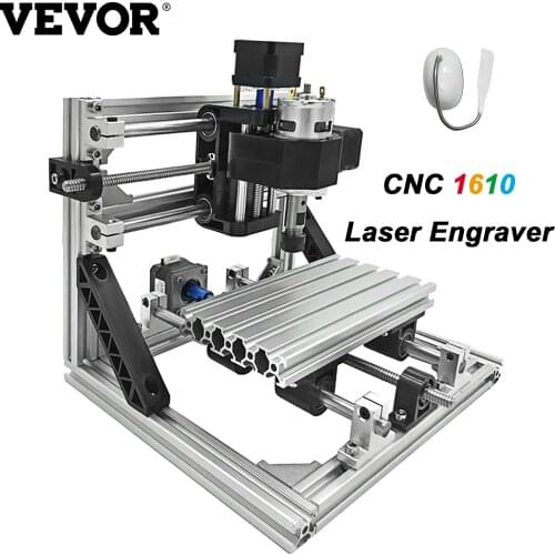 VEVOR 3 Axis CNC 1610 Engraving Machine GRBL Control 160x100x40mm Engraver for Injection Molding DIY Woodworking Craft