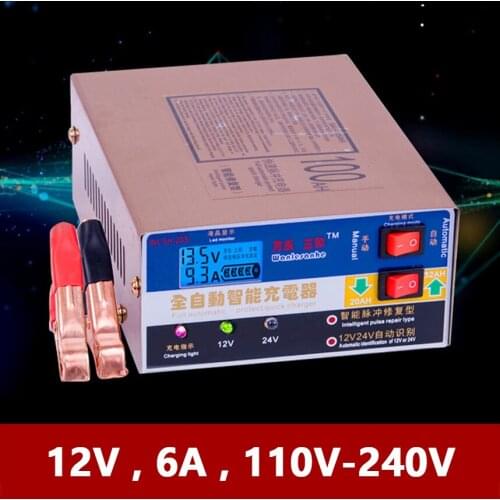 12V 10A 24V 100AH Battery Charger for Electric Car Motorcycle Tricycle 60AH 80AH 120AH Lead Acid AGM GEL Sealed Maintenance Free