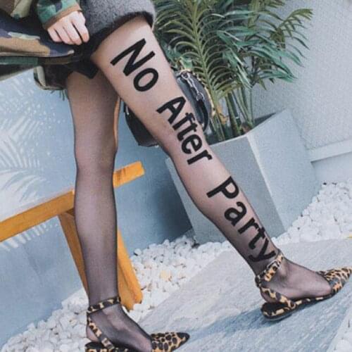 Women Pantyhose Text Black