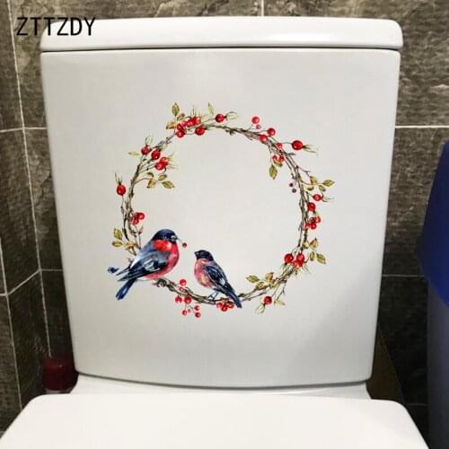 ZTTZDY 23.5×22.3CM Acacia On Branch Ring Creative WC Toilet Decoration Classical Home Wall Stickers T2-1052