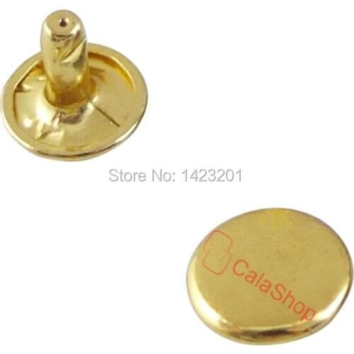 One Lot 10mm 3/8" Double Round Cap Rivet Stud Leathercraft Gold F59C8