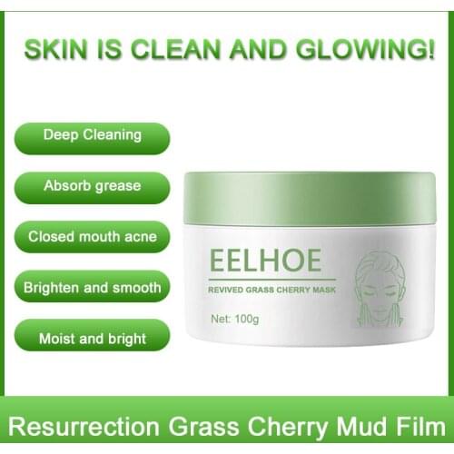 1pcs Resurrection Grass Cherry Mud Mask Plant Moisturizing Repair Mask Facial Skin Care Washing Mask Hydratin New 2021 TSLM1