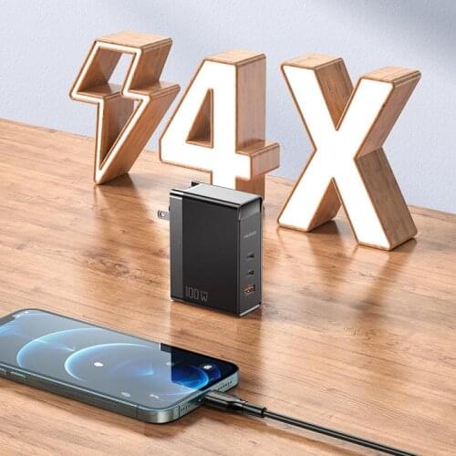 1PC Charger 100W Quick Charge Fireproof PC Foldable Portable Pins Charger Safe Charging Compatible For All Devices