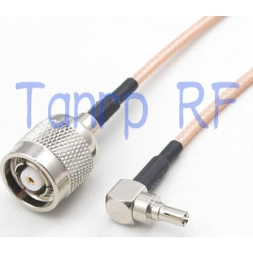 15CM Pigtail coaxial jumper cable RG316 cord 6inch RP TNC male plug to CRC9 male right angle RF adapter connector