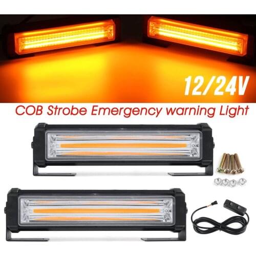 2/4PCS 40W 12V 24V LED COB Car Front Grille warning Light Head LED Mini Strobe Emergency Lightbar for Jeep Truck Trailer Bus Van