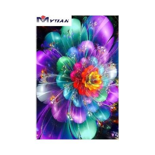 2018 MYTIAN Diamond Embroidery ColorfulFlower 5D DIY Diamond Painting Floral Paint Rhinestone Cross Stitch Decoration