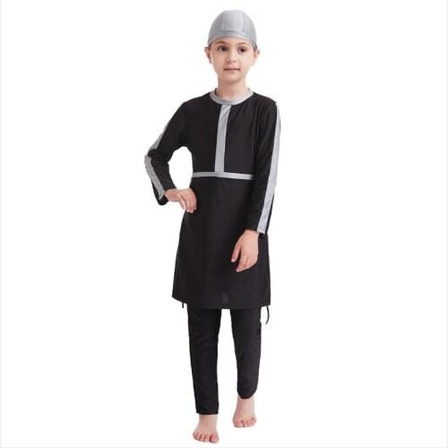 3PC muslim women swimsuit for girls 12 years burkini kids swimwear long sleeve islamic swim wear bathing suit with hijab sports