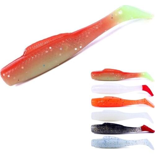 6pcs/Pack 7.5cm 5.5g Soft Silicone Swimbait Worm Bait Artificial Fishing Wobbler for Bass Pike