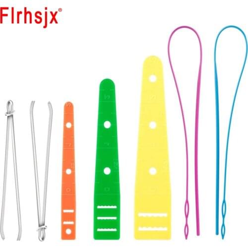 7pcs Flexible Drawstring Threader Replacement Flat Threader Metal Easy-Pull Bodkin Tweezers for Wearing Rope Weaving Tools
