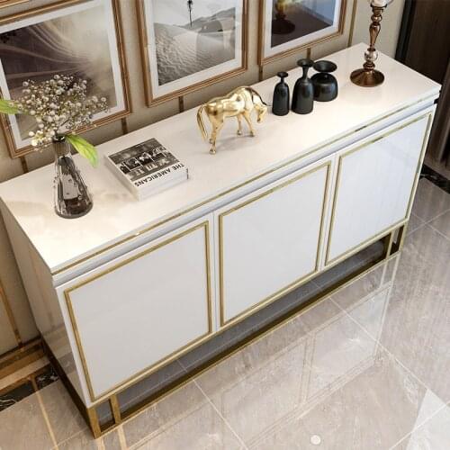 American entrance cabinet modern minimalist paint white locker living room tea cabinet light luxury side cabinet console table
