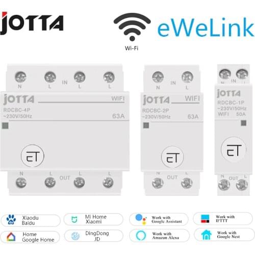 Jotta WiFi Circuit Breaker Remote Control by eWeLink Voice Control With Google Home RDCBC 1P 2P 4P