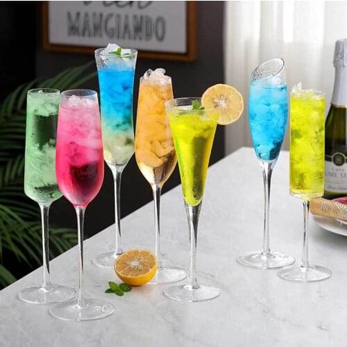 2Pcs Crystal Champagne Flutes Glasses Juice Drink Cocktail Goblet Glass Wedding Party Bar Home Drinkware Wine Cup Creative Gifts