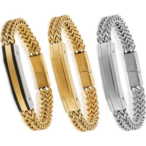 Mens Metal Bracelet High Quality Stainless Steel Chain On Hand Classic Homme Wristband Mesh Keel Link Male Jewelry Gift for Him