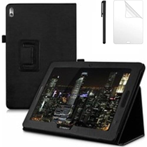 Flio Pu Leather Case for Lenovo Tab A10-70 A7600 A7600h A7600f Stand Cover for A7600 A10-80h 10.1 inch Tablet case +FilmPen