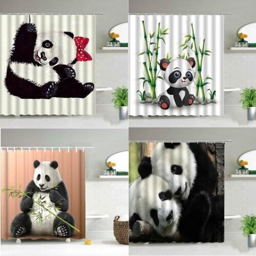 Cute panda pattern decorative curtains Shower curtain curtain in bathroom shower Curtains in the living room curtain bathroom