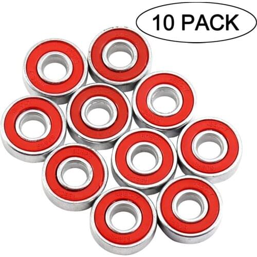 3D Printer Parts 608-2RS 608RS ABEC-5 8mm x 22mm x7mm Red Black Double Rubber Sealing Cover Deep Groove Ball Bearing 8*22*7 mm