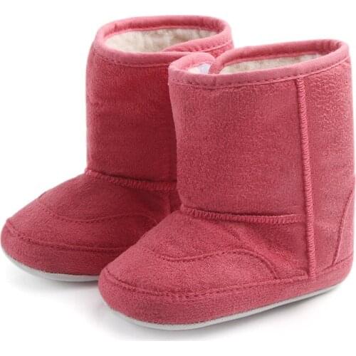 Baby Shoes Boy Girl Boots Newborn Winter Flock Warm Plush Snow Boots Soft Sole Anti-slip Mid Calf Infant Toddler Boots Shoes