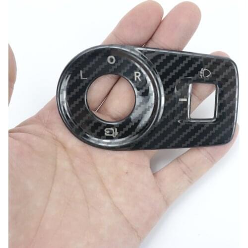 For MG ZS MG6 MG5 EZS 2018 2019 2020 2021 CN Metal carbon fiber 1pcs Headlight Control Switch Panel Trim Covers Accessories