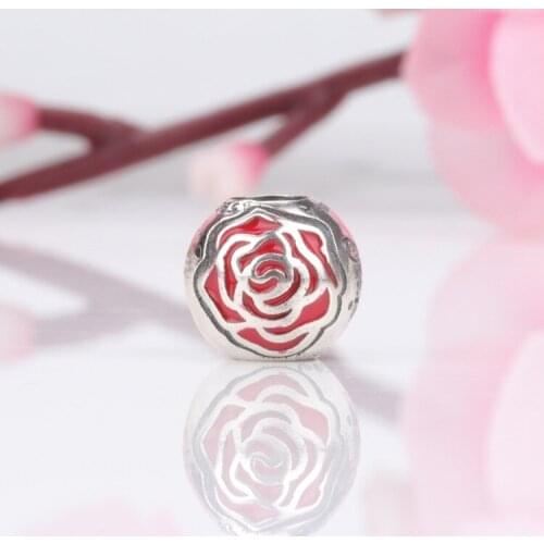 DoDoFly Authentic 925 Sterling Silver New rose beads Fit Original Bracelet Pendant DIY Jewelry Charms Gift