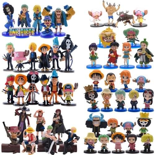 6pcs/set Anime One Piece Figures PVC Action Model Dolls Figure Toys Cute Luffy Nami Zoro Collection Brinquedos Full Set Hot Sale