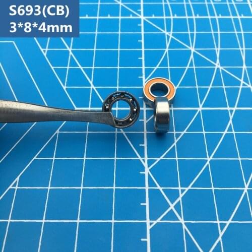 Free Shipping 2pcs ABEC-7 S693 2OS 3*8*4 CB Hybrid Ceramic Stainless Steel Lube Dry Fishing Reel Bearing SMR693C 2OS S693-2RS