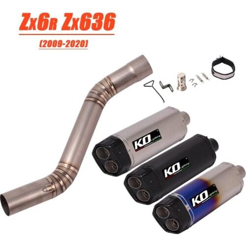 Motorcycle Middle Pipe Exhaust Silencer For Kawasaki Zx-6r Zx636 2009 2010 2011 2012 2013 2014 2015 2016 2017 2018 2019 2020