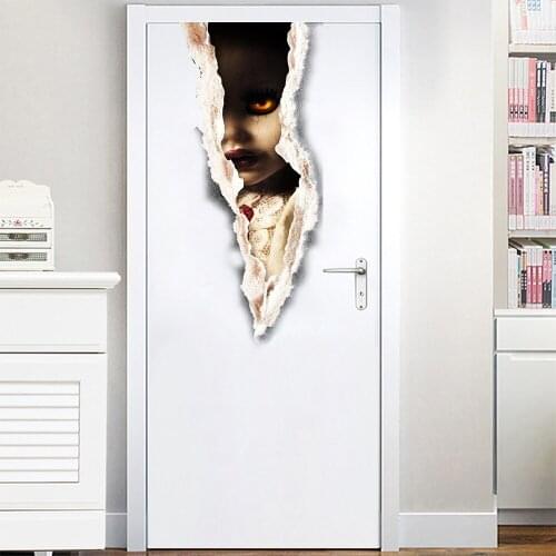 Halloween new horror girl 3D wall to wall wallpaper living room bedroom decoration painting