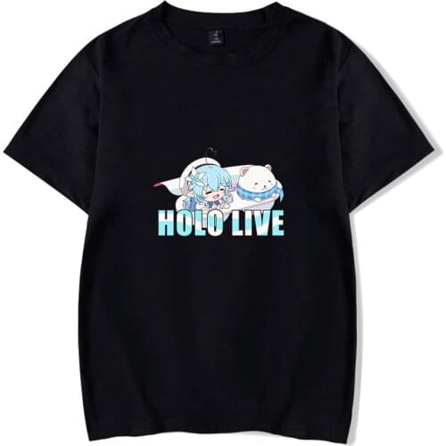 HOLOLIVE VTuber Yukihana Lamy Print Spring Summer Holiday Street Graffiti Style Men/Women Casual T-shirt Novelty Kawaii style