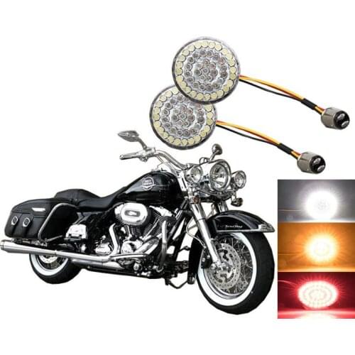Motorcycle Bullet Turn Signal Indicator Light Lamp LED Inserts Light fit For Harley Sportster Touring Softail Dyna Moto
