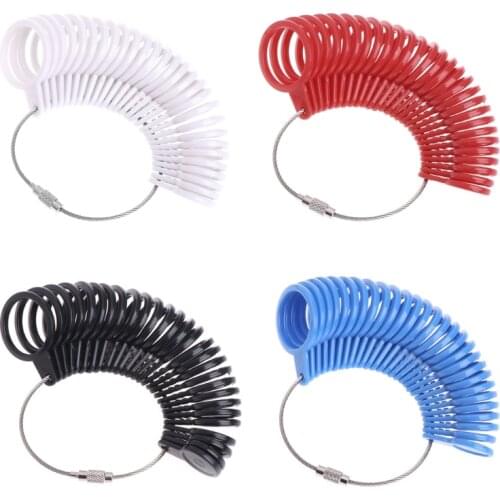Finger Ring Sizer Plastic Jewelry Making Measurement Mandrel Standard Size Tools