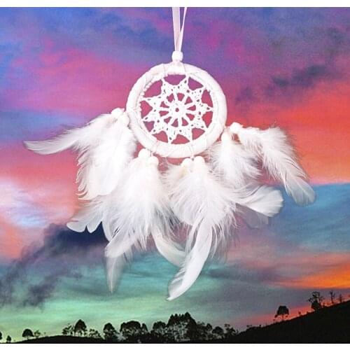 Wind Chimes Handmade Indian Dream Catcher Net With Feathers Wall Hanging Dreamcatcher Craft Gift Home Decoration