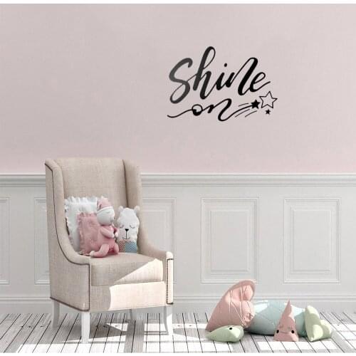 Beauty Shine On Star Wall Decal Quote Wall Stickers Home Decor For Babys Rooms Bedroom Home Decor Vinyl Art Mural ph710