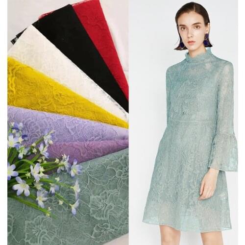 LASUI Good quality 1.5m *1.5m NEW 7 colors cord eyelash lace fabric French Weeding Dress fashion cloth skin-friendly C0265