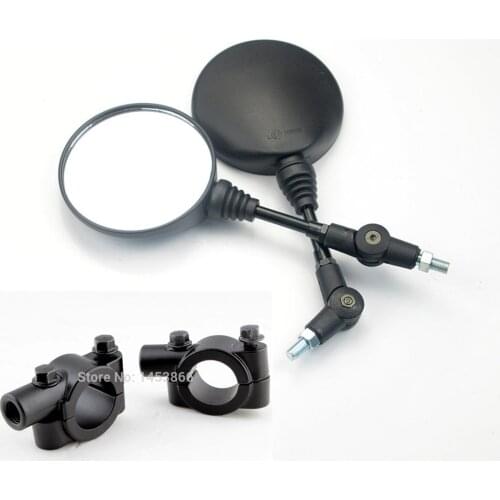 Motorcycle Mirror 22MM Handle Bar End Mirrors For Yamaha Suzuki Ducati Kawasaki BMW Buell Dual Sport Dirt Bikes ATV