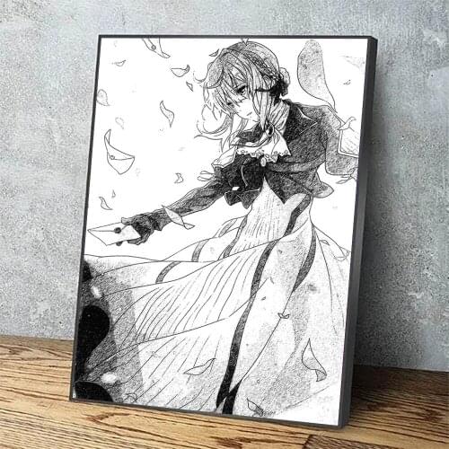 Wall Art Pictures Japan Anime Black Girl HD Prints Poster Beautiful Home Decor Canvas Paintings Modular Frame For Living Room