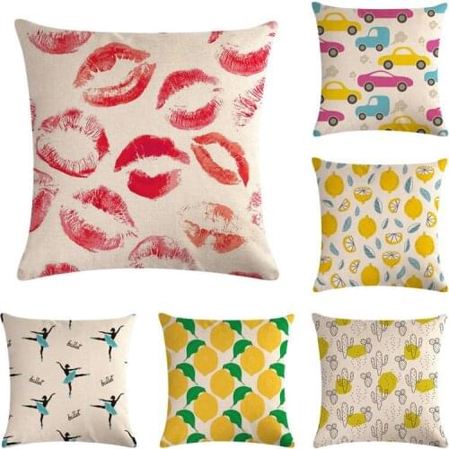 Hot Sale Fruit Floral Leaf Prints Lemon Peach Halloween Tropical Jungle Garden Vintage Cushion Cover Car Sofa Throw Pillow Case