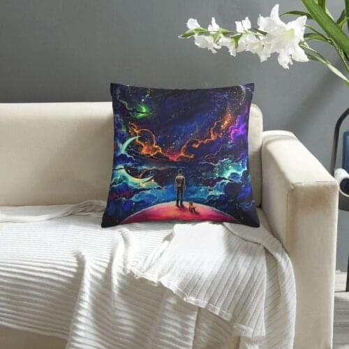 Space pillowcase printed cushion cover sofa waist pillow pillow cover