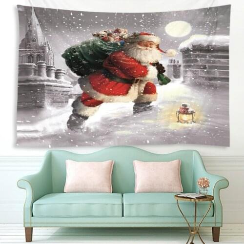 New Santa Claus Background Cloth Fashion Household Atmosphere Decoration Supplies Hanging Cloth Living Room Bedroom Tapestry