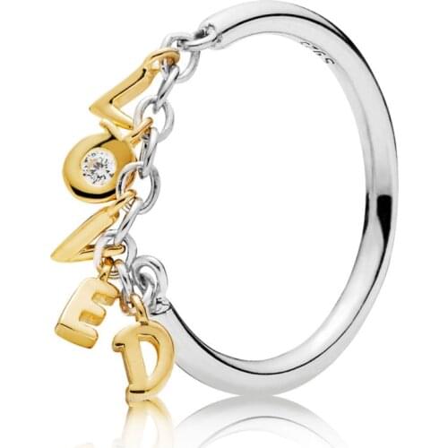 New Silver Color With Winding Love Chain Crystal Wedding & Party Ring For Women Jewelry