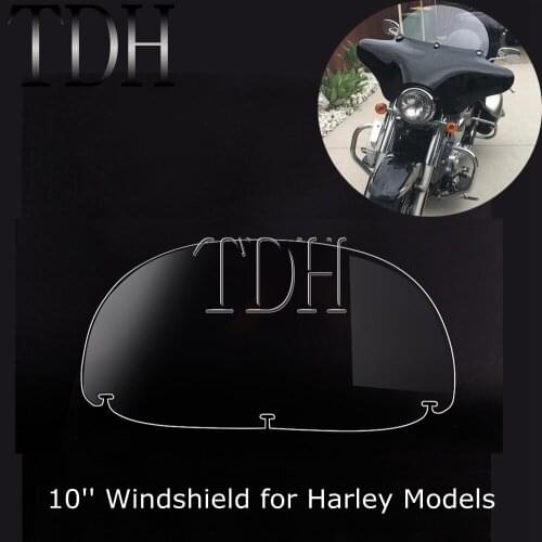 For Harley Sportster XL1200 883 Street Fat Bob FXR Motorcycle Batwing Fairing Windscreen Windshield 10inch Clear Wind Deflector