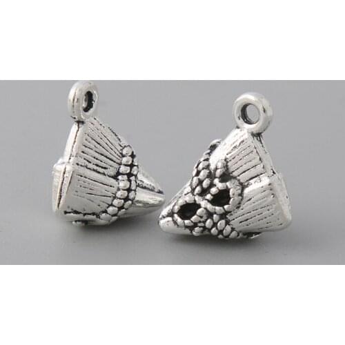 RAINXTAR Fashon Anitque Silver Color Alloy Rice Dumpling Charms 12*14mm 20pcs AAC008